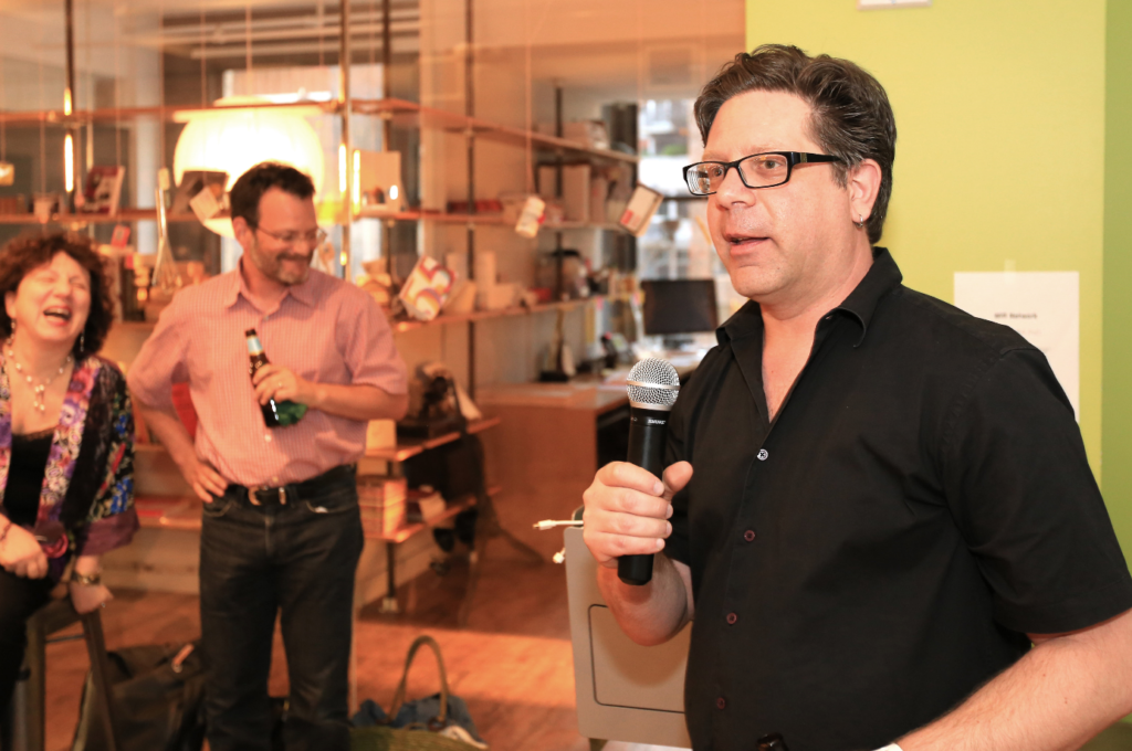 Steve Portigal addressing an audience at an event in NYC